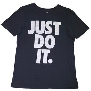 Nike Men’s  Just Do It. White Box Logo Shirt Size Small Black And White Tee S